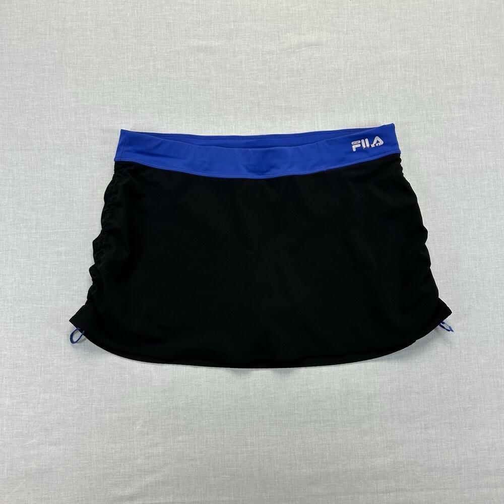 FILA Sport Activewear Skort Womens Large Golf Tennis Pickleball Black Blue Lined
